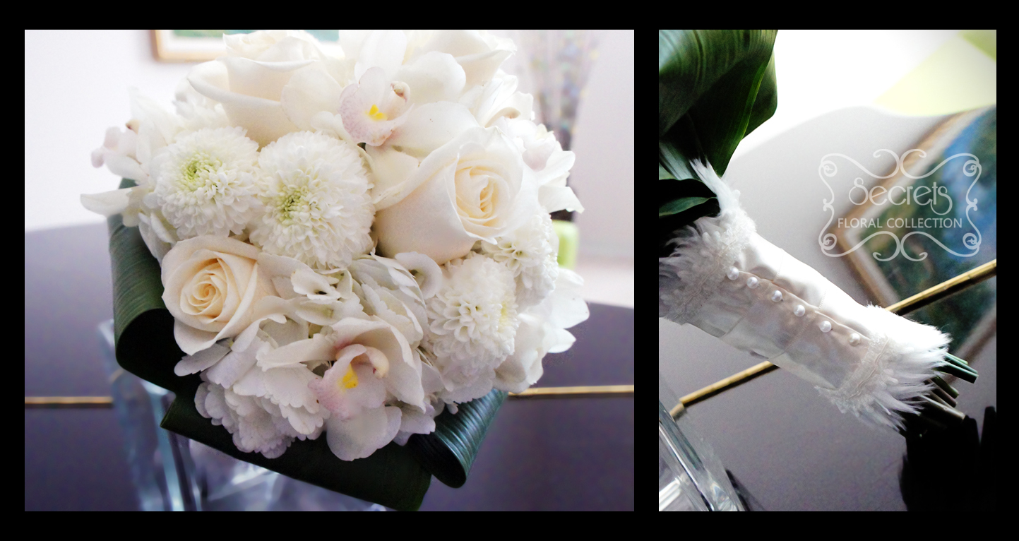 White Cymbidium Orchid Bouquet