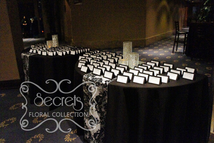A Black and White Damask Wedding Reception Decoration Toronto Wedding
