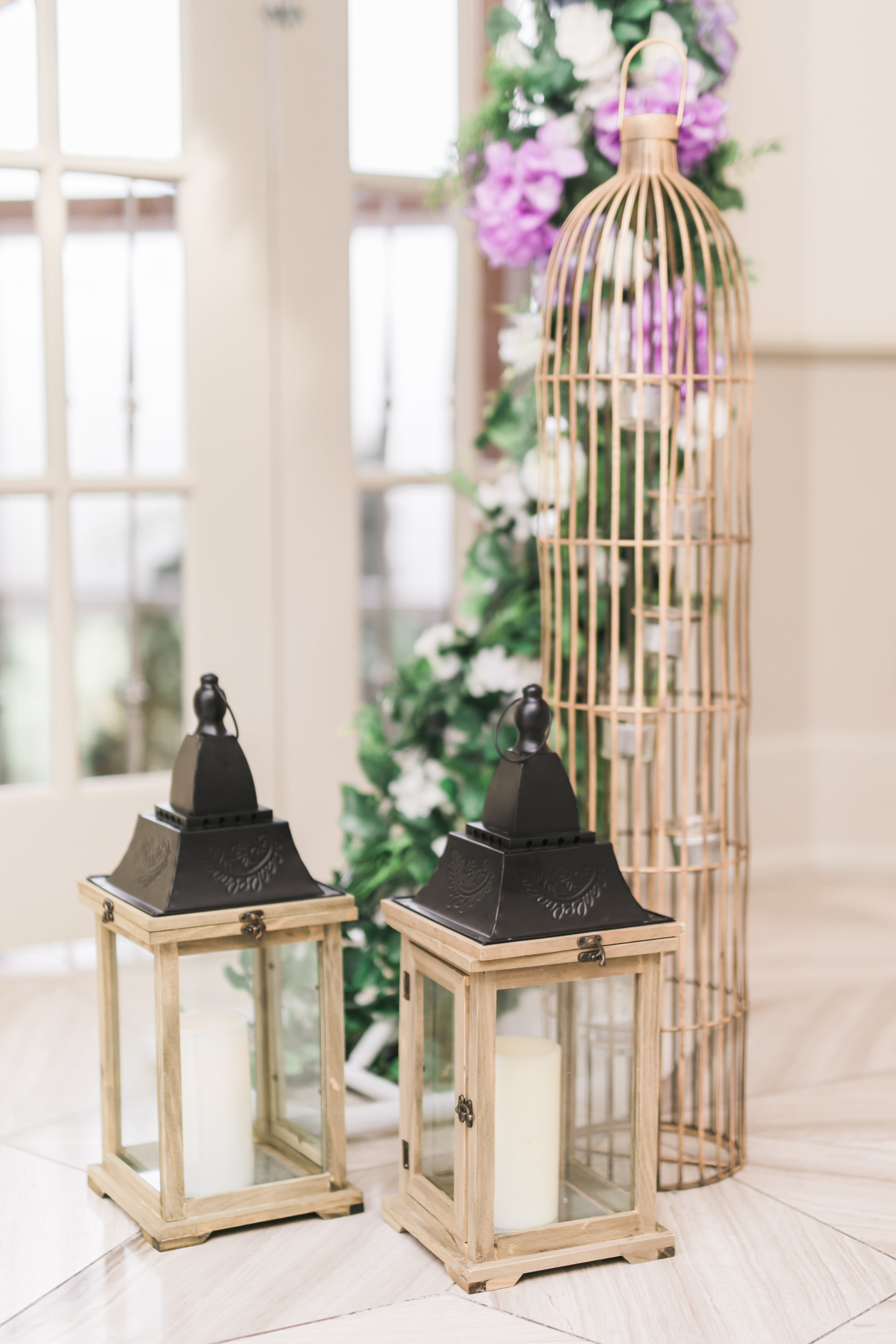 Rustic Wood Lantern And Gold Birdcage Beside Ceremony Arch Toronto Wedding Flowers Decor At Rustic Wood Lantern And Gold Birdcage Beside Ceremony Arch Toronto Wedding Flowers Decor At